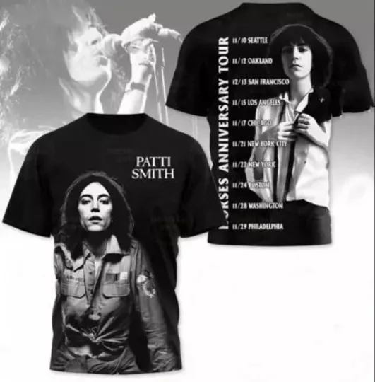 Discover Patti Smith Horses Anniversary Tour 2025 AOP 3D T-shirt