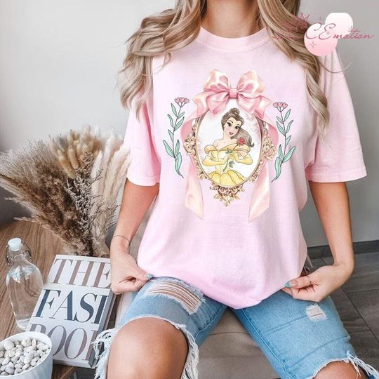 Discover Watercolor Coquette Bows Disneyyy Princess Shirt, Princess Birthday Girl Shirt