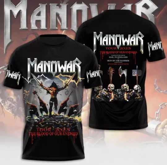 Discover Manowar Tour 2025 3D TShirt Good Price Full SIze hot Shirt new