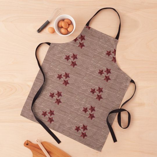 Discover Red cardigan star (Printed Image - Not Real Knit) Apron