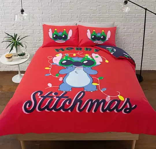 Discover Disneyyy Stitchh Stitchmas Tree Reversible Set Christmas Bedding Lights