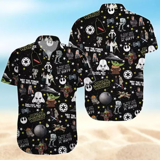 Discover Starr Warss All Characters Hawaiian Shirt Casual Button Down