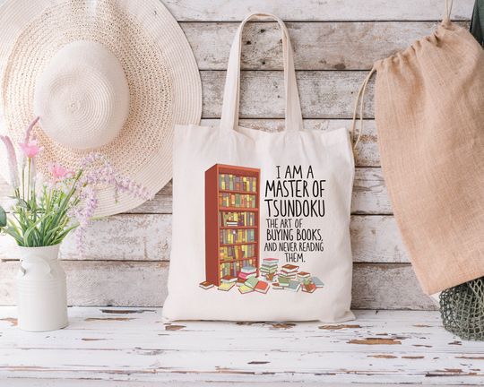 Discover Tsundoku Book Eco Tote Bag, Book Tote Bag, Library Tote Bag