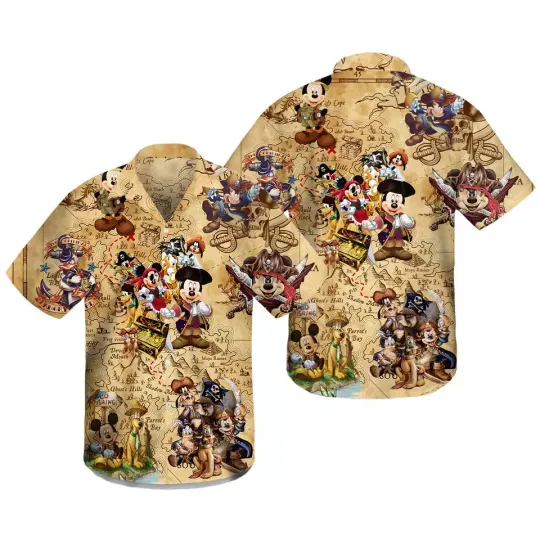 Discover Disneyyy Pirates Mickeyy mouse HAWAII SHIRT