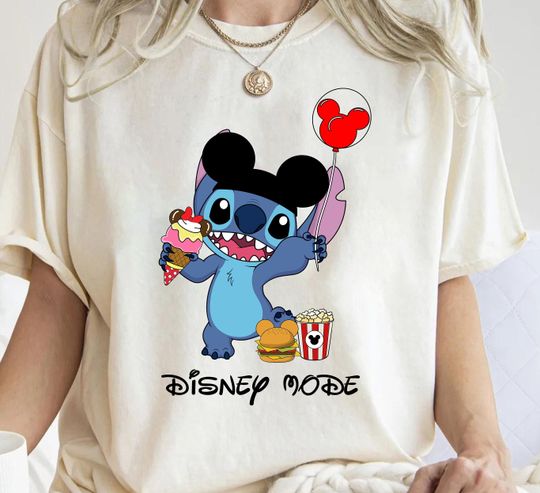 Discover Stitchh with Mickeyy Balloon Disneyyy Mode Shirt, Disneyyy Lilo and Stitchh Vacay Mode Shirt