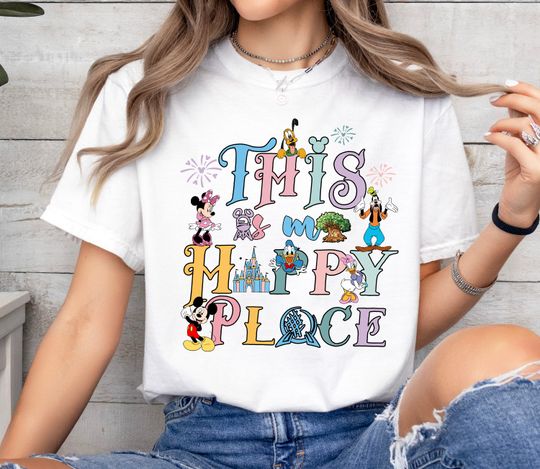 Discover Disneyyy Mickeyy And Friends This Is My Happy Place Shirt