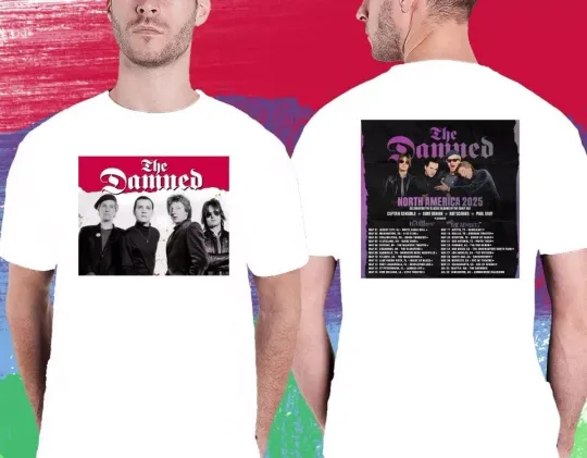 Discover The Damned Celebrate Classic 80s Album Tour 2025. The Damned. White Tshirt