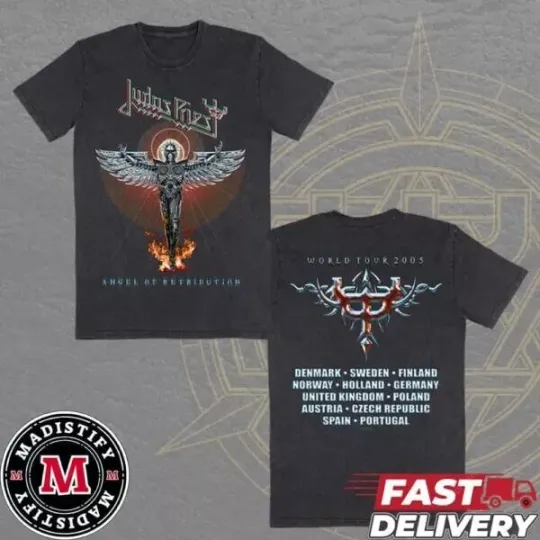 Discover Judas Priest The Angel of Retribution Vintage Tour Tee Merch 2025 Essentials Shirt