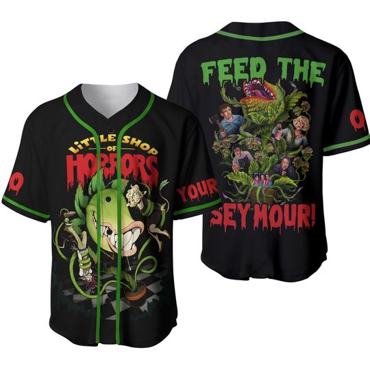 Discover Halloween Little Shop Of Horrors Baseball Jersey, Little Shop Of Horrors Baseball Jersey
