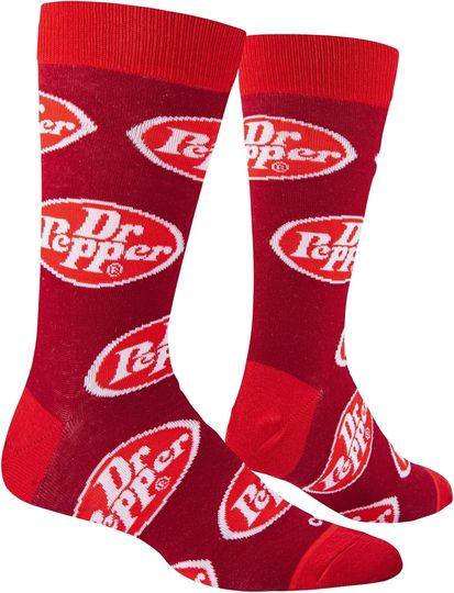 Discover Dr. Pepper Fun Retro Print Novelty Gift Socks