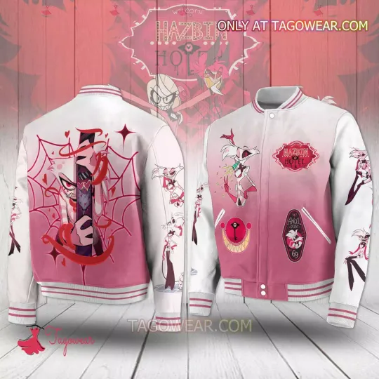 Discover Angel Dust Hazbin Hotel Baseball Jacket