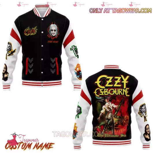 Discover Ozzy Osbourne Band The Ultimate Sin Personalized Baseball Jacket