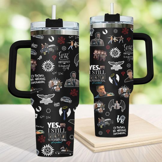 Discover Supernatural Tumbler 40oz, Winchester Brothers Gift, Supernatural Merchandise, Sam Winchester Coffee Tumbler