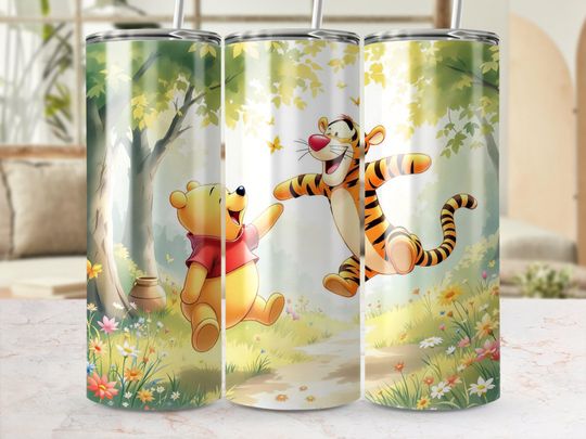 Discover winniee the poohh Tumbler with Lid And Straw