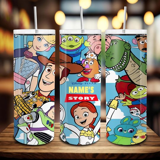 Discover Personalized Characters toy stories Tumbler with Lid And Straw