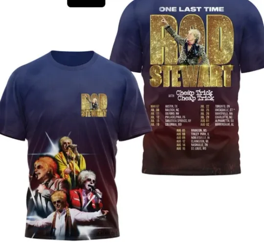 Discover Rod Stewart One Last Time With Trick Tour 2025 3D shirt