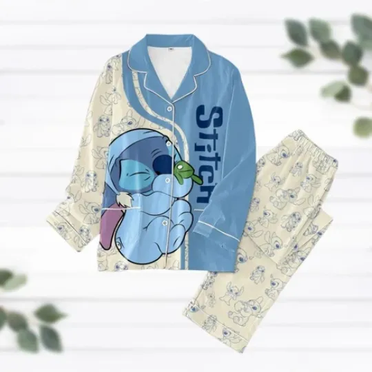 Discover Stitchh Pijamas Set, Luxury Silk Pajamas Soft Sleepwear For Women