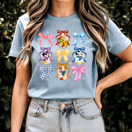 Discover Coquette Bows Watercolor Disneyyy Mickeyy & Friends Disneyyy Cruise Line Shirt