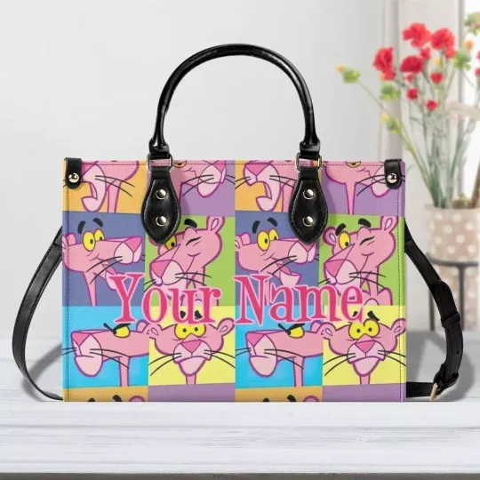 Discover Pink Panther Leather Handbag, Pink Panther Cartoon Lovers Gift