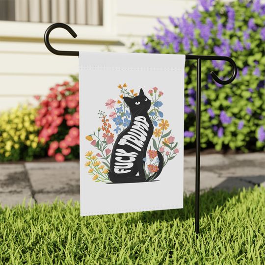 Discover Black Cat Subtle Anti Trump Flag, Fuck Trump, Anti Maga