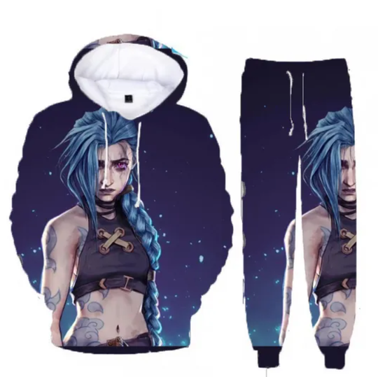 Discover Anime Arcane League Jinx Hoodies Set 3D Hoodie Jogger Set