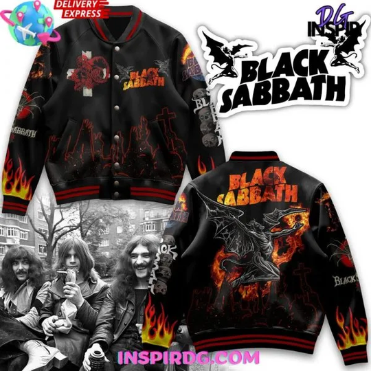 Discover Black Sabbath Hellfire Limited Edition Varsity Jacket, Black Sabbath Baseball Jacket