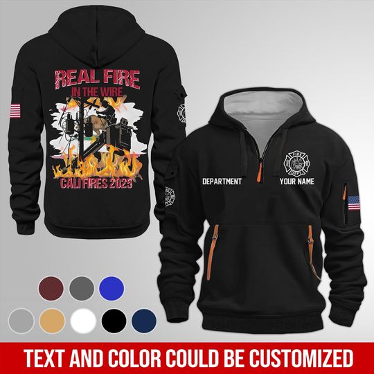 Discover Personalized Name Love Firefighter Quarter Zip Hoodie