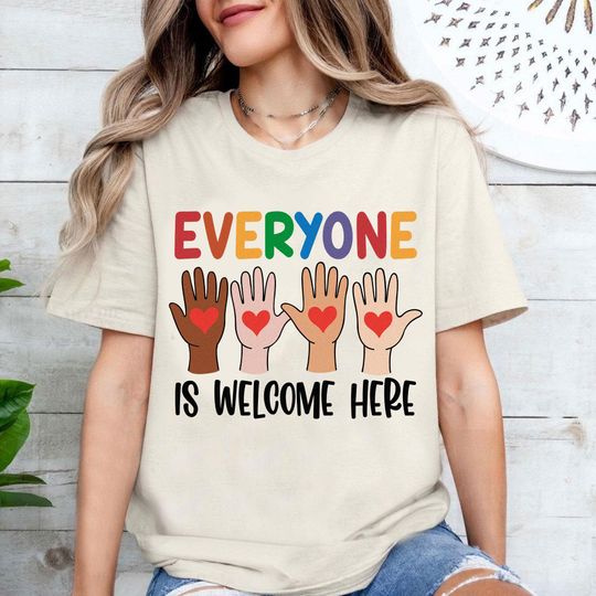 Discover Everyone Is Welcome Here Shirt, Teacher Shirt, Idaho Teacher