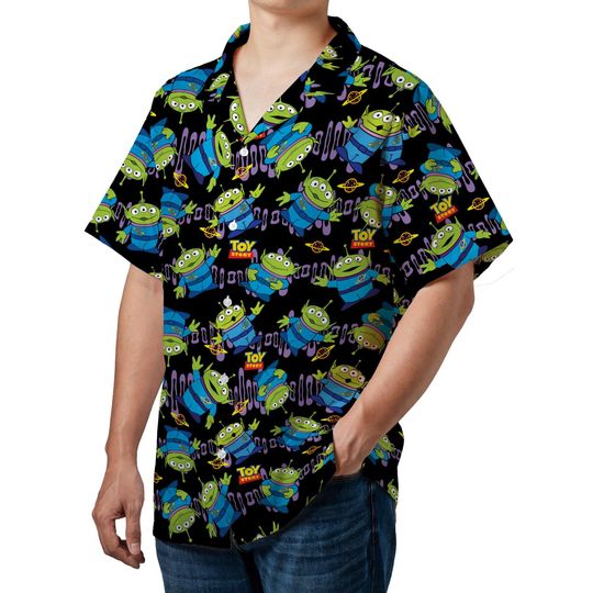 Discover Retro toy stories Aliens Hawaiian Shirt, Pizza Planet Alien Disneyyy Shirt, Disneyyland Summer Trip
