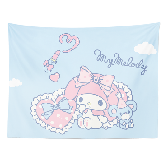 Discover Melody rabbit cartoon hanging cloth background
