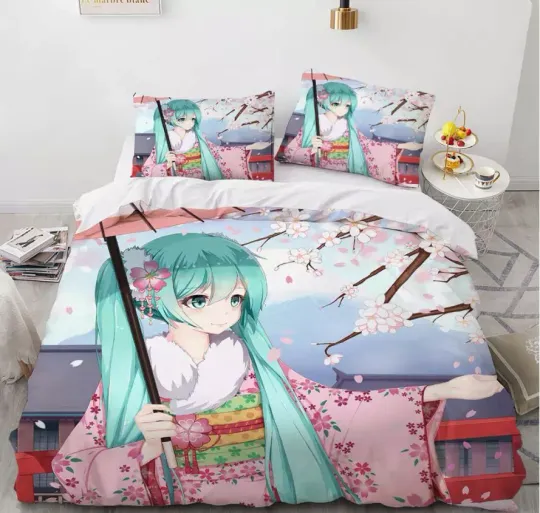 Discover Miku Hatsune Anime  Bedding Bedding Setting Ceiling Cover Bedding