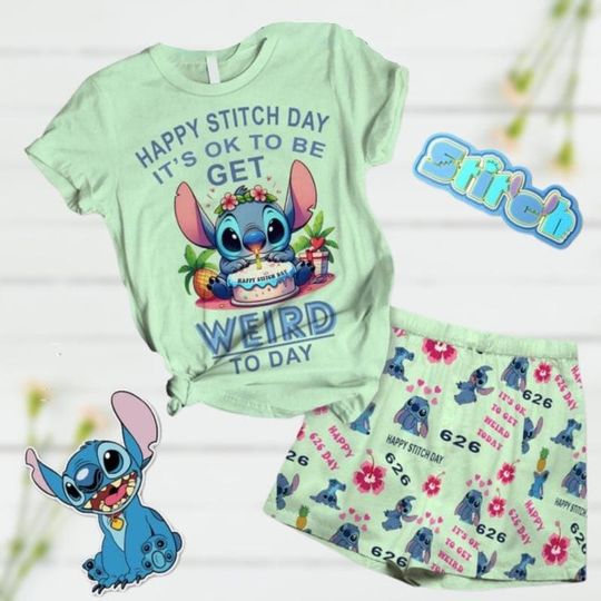 Discover Stitchh Its Okay To Get Weird Today Short Pajama Sets