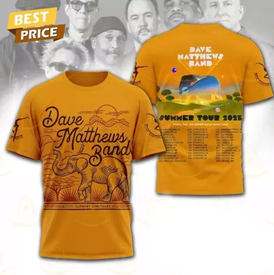 Discover Dave Matthews Band Summer Tour 2025 3D T-shirt
