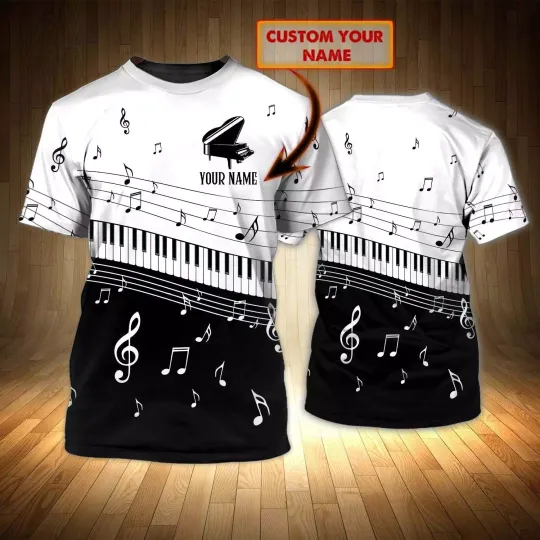 Discover Customized 3D Full Printed Piano T Shirt, Men'S Shirt With Piano, Present To Piano