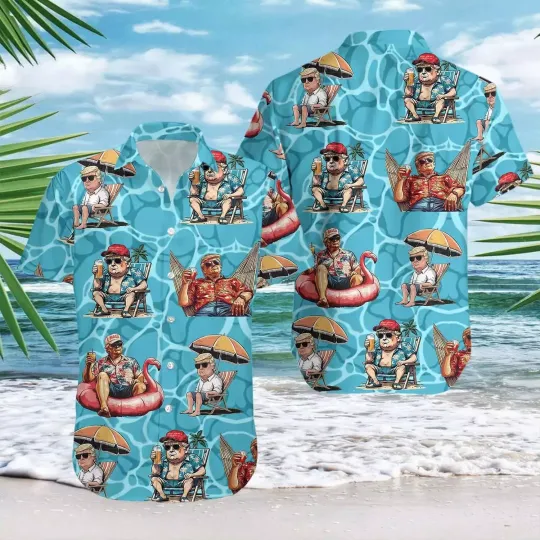 Discover Gulf of America Funny Trump Hawaiian Shirt Men Women Gulf of America Trump Flora
