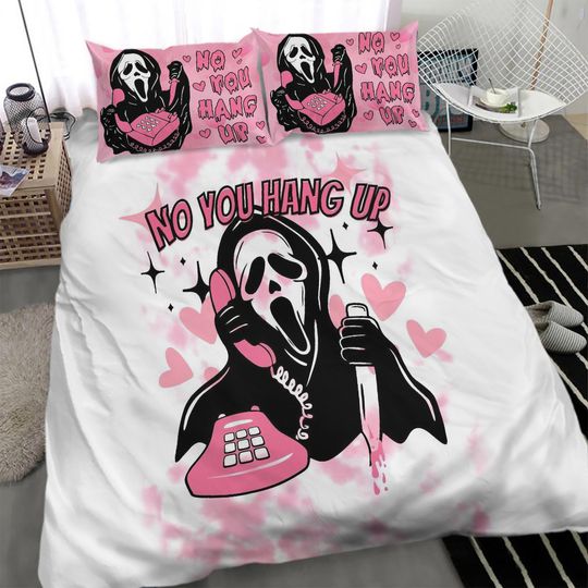 Discover Ghostface No You Hang Up Horror Scream Halloween Bedding Set