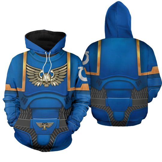 Discover Space Marines ULTRAMARINES Warhammer 40k Costume Hoodie Sweatpants Tracksuit