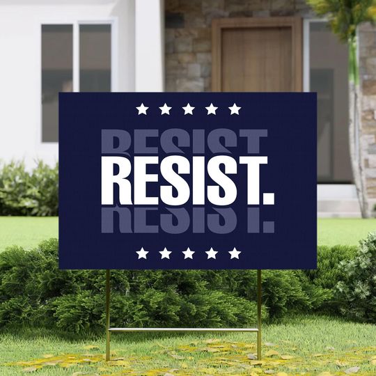 Discover Resist Yard Sign-Resist Hate Lawn Sign, Anti-Trump Sign, Resist Fascism Yard Sign