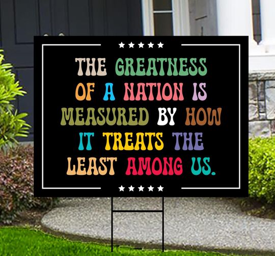 Discover The Greatness of a Nation Yard Sign, Resist Hate Sign, Anti-Trump Yard Sign