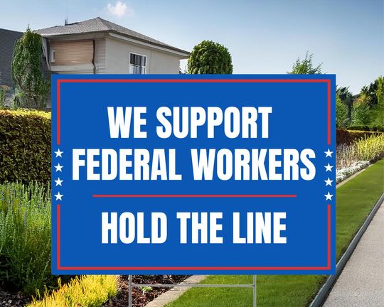 Discover Support Federal Workers Yard Sign, Anti Trump Sign, Anti Facism Sign