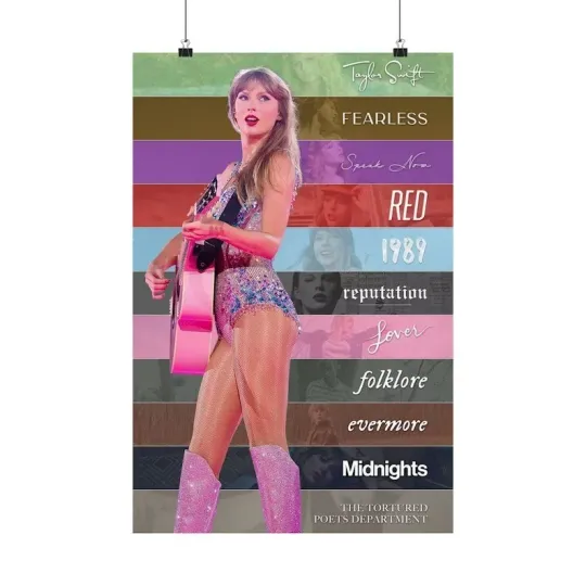 Discover The Erass Tourr Poster with All 11 Albums Poster, Taylorr Swifts Poster