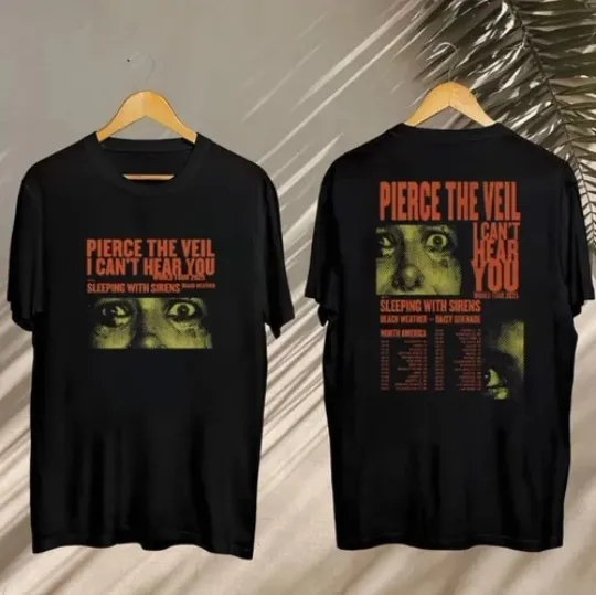 Discover Pierce The Veil Graphic Shirt, Pierce The Veil I Can't Hear You Tour 2025 Shirt