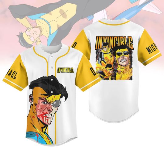 Discover Invincible Baseball Jersey, Invincible Universe Cartoon Jersey
