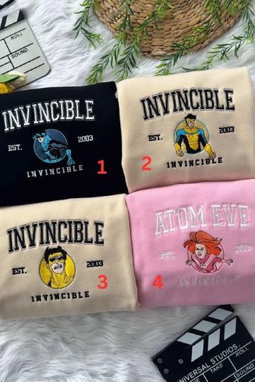 Discover Invincible Embroidered Sweatshirt, Invincible TV Embroidered