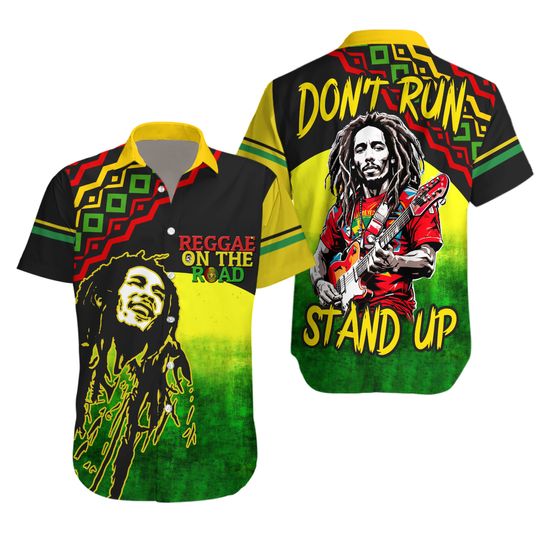 Discover Bob Marley Reggae On The Road Hawaiian Shirt