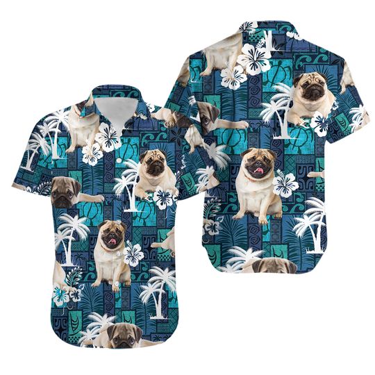 Discover Pug Dog Hawaiian Shirt, Custom Photo Dog Shirt,