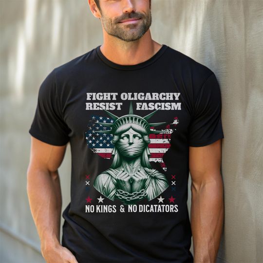 Discover Silenced Liberty Resist Fascism Fight Oligarchy Protest Shirt
