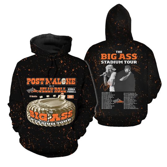 Discover 2025 tour Post Malone Jelly Roll Hoodie 3d
