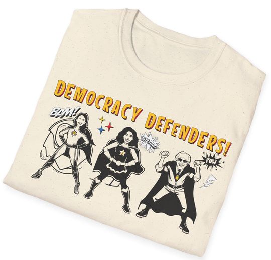 Discover Democracy Defenders Unisex Soft Shirt, AOC, Bernie Sanders