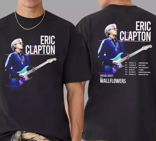 Discover Eric Clapton Us Tour 2025 Dates List 2 Side Unisex T- Shirt